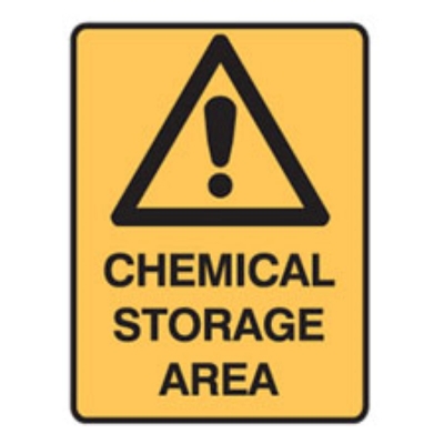 SIGN CHEMICAL STORAGE AREA 225X300MM POLY 841418