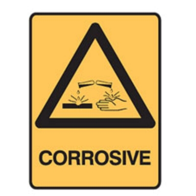 SIGN CORROSIVE 225X300MM POLY 841465