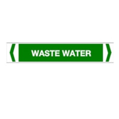 PIPE MARKER WASTE WATER 31X475MM TO SUIT PIPE O.D. 40-70MM PACK 10 831069