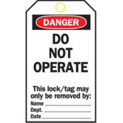 TAG DANGER DO NOT OPERATE 76X144MM CARDSTOCK PACK 25 66068