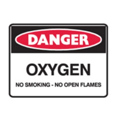 SIGN DANGER OXYGEN NO SMOKING NO OPEN FLAMES 450X300MM METAL 841439 (Z041190 - 450X300MM)