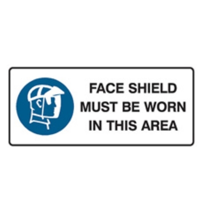 SIGN FACE SHIELD MUST BE WORN IN THIS AREA 450X180MM POLY 835054