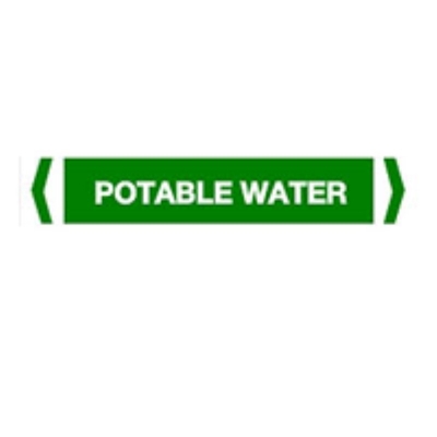PIPE MARKER POTABLE WATER 10X100MM TO SUIT PIPE O.D. UP TO 40MM PACK 10 842496 (Z041435 - )
