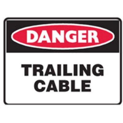 SIGN DANGER TRAILING CABLE 600X450MM METAL CL1 REFLECTIVE 847950 (Z042264 - 600X450MM)