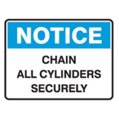STICKER NOTICE CHAIN ALL CYLINDERS SECURELY 250X180MM 841480