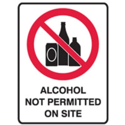SIGN ALCOHOL NOT PERMITTED ON THIS SITE 450X600MM FLUTE 840248