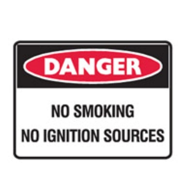 SIGN DANGER NO SMOKING NO IGNITION SOURCES 450X300MM 840527
