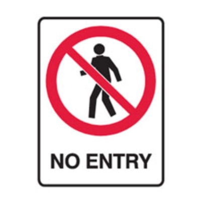 SIGN NO ENTRY 300X450MM METAL 834012