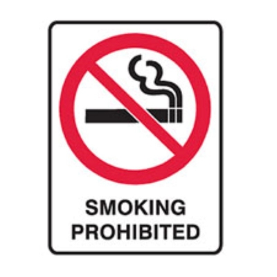 SIGN SMOKING PROHIBITED 300X225MM POLY 841102