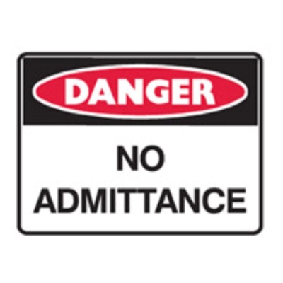 SIGN DANGER NO ADMITTANCE 450X300MM METAL 840334 (Z047841 - 125X90MM)
