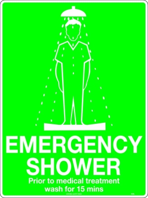 SIGN EMERGENCY SHOWER 300X225MM POLY 505MP