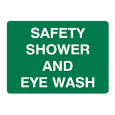 SIGN SAFETY SHOWER AND EYE WASH 450X300MM METAL 832391