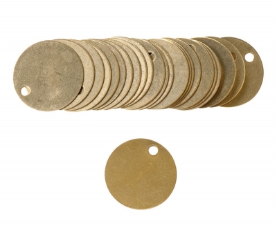 TAG BLANK BRASS 38MM ROUND PACK 25 23210