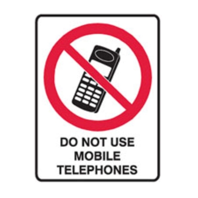 SIGN DO NOT USE MOBILE TELEPHONES 300X450MM METAL 832372