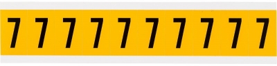 STICKER NUMBER 0 25MM BLACK ON YELLOW CARD OF 10 15300 (Z050639 - )