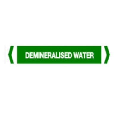 PIPE MARKER DEMINERALISED WATER 10X100MM TO SUIT PIPE O.D. UP TO 40MM PACK 10 84