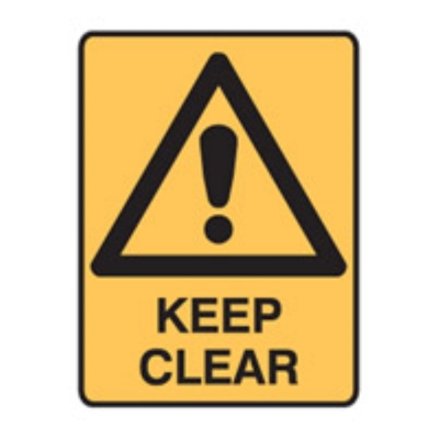 SIGN KEEP CLEAR 225X300MM POLY 841651