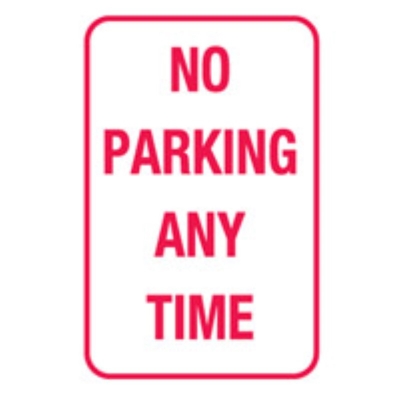 SIGN NO PARKING ANY TIME 300X450MM METAL 832012