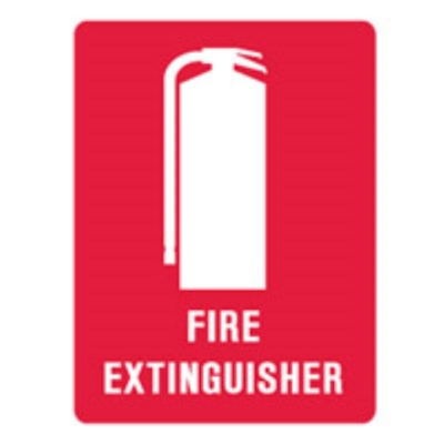 SIGN FIRE EXTINGUISHER C/W PICTO 225X300MM METAL 841044 (Z052594 - 90X125MM)