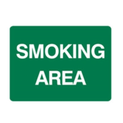 SIGN SMOKING AREA 450X300MM METAL 843193 (Z055468 - 600X450MM)