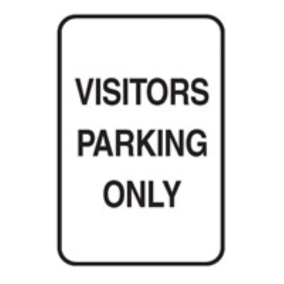 SIGN VISITORS PARKING ONLY 300X450MM ALUMINIUM CL2 REFLECTIVE 835319