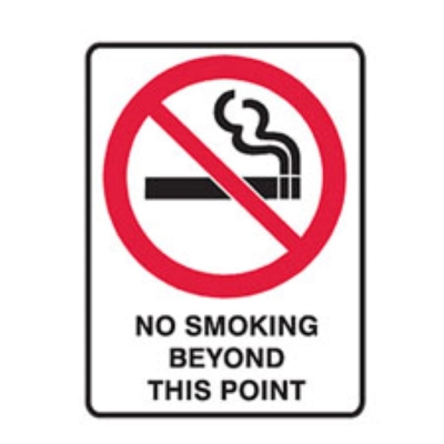 SIGN NO SMOKING BEYOND THIS POINT 300X225MM METAL 841241 (Z058365 - 600X450MM)