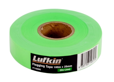 TAPE FLAGGING GLO-LIME/YELLOW 25MMX100MT