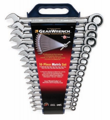 SPANNER SET GEARED 16PC METRIC GEARWRENCH