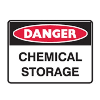 SIGN DANGER CHEMICAL STORAGE 450X300 METAL 841428 (Z059142 - 600X450MM)