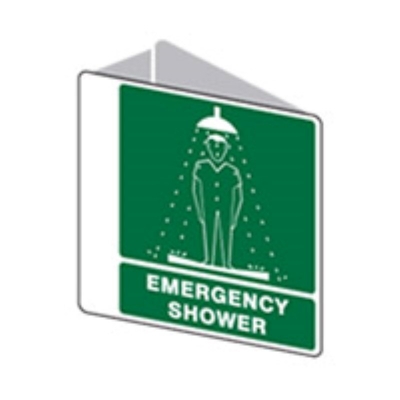 SIGN EMERGENCY SHOWER 225X225MM POLY 3D 835315