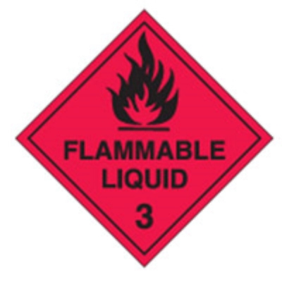 SIGN DANGEROUS GOODS DIAMOND FLAMMABLE LIQUID 3 (BLACK) 250MM² POLY 842807 (Z060303 - 100MM)