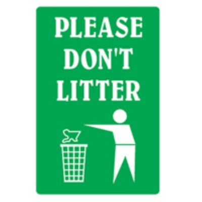 SIGN PLEASE DON'T LITTER 300X450MM METAL 863043