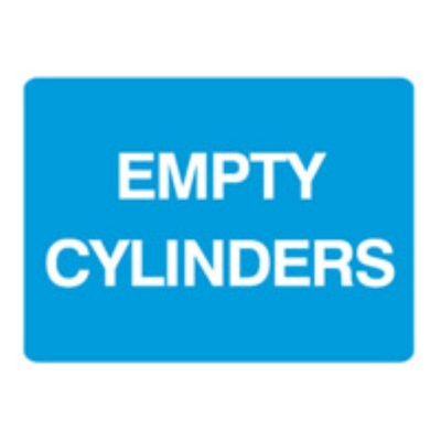 SIGN EMPTY CYLINDERS 450X300MM METAL 832317