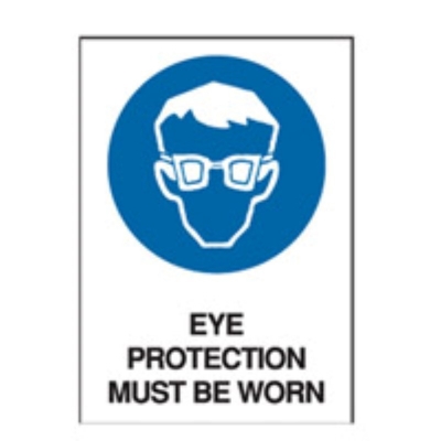 STICKER EYE PROTECTION MUST BE WORN 210X297MM A4 843752