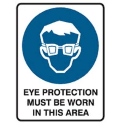 SIGN EYE PROTECTION MUST BE WORN IN THIS AREA 450X300MM ULTRATUFF METAL 868825