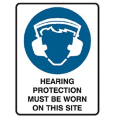 SIGN HEARING PROTECTION MUST BE WORN ON THIS SITE 300X225MM ULTRATUFF POLY 87253