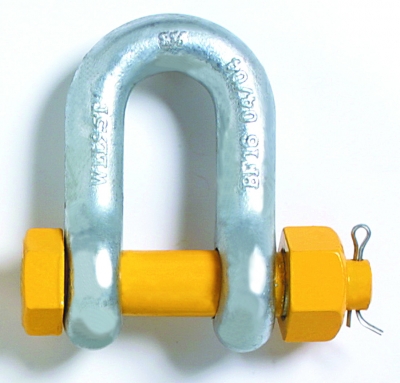 SHACKLE D GAL S YELLOW PIN 22MM 6.5T C/W SAFETY PIN