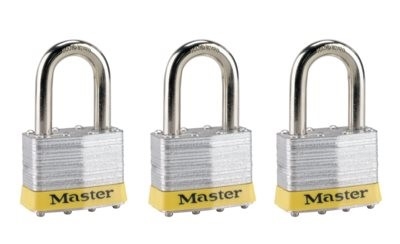 PADLOCK LAMINATED STEEL 51MM BODY 38MM SHACKLE K/A 3 PACK 5TRILFAU