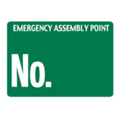 SIGN EMERGENCY ASSEMBLY POINT NO. 600X450MM POLY 83560