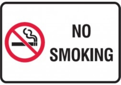 SIGN NO SMOKING C/W PICTO 450X180MM POLY 835234
