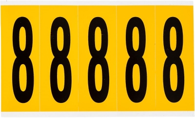 STICKER NUMBER 0 98MM BLACK ON YELLOW CARD OF 5 97090 (Z070059 - )