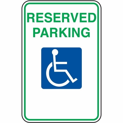 SIGN RESERVED PARKING C/W DISABLE PICTO 300X450MM METAL 842282