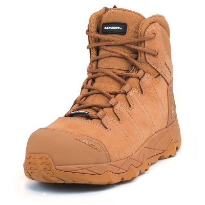 BOOT MACK LACE UP ZIP SIDE WHEAT 9.5