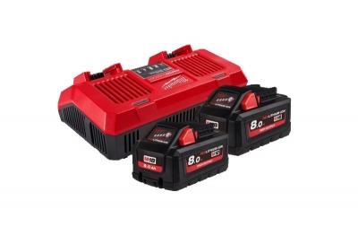 BATTERY STARTER PACK 18V C/W 2X8.0AH HIGH OUTPUT BATTERIES & DUAL RAPID CHARGER