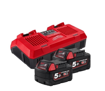 BATTERY STARTER PACK 18V C/W 2X5.0AH BATTERIES & DUAL BAY RAPID CHARGER